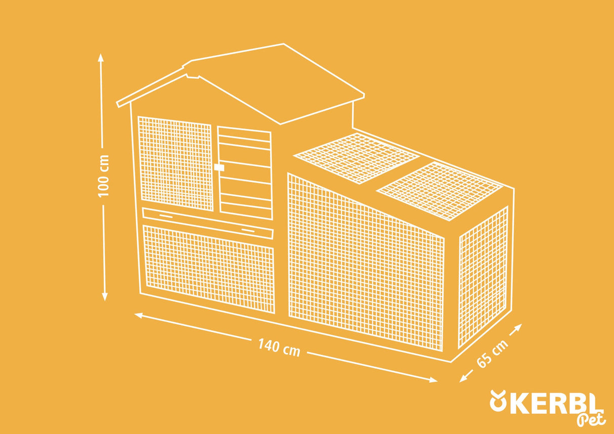 Kerbl Nagerhaus FREETIME 140 x 65 x 100 cm 82826