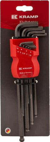 KRAMP Innensechskantschlüssel-Satz 1,5-10mm 9-teilig, stahlgrau 1809010050KR