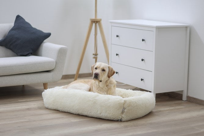 Kerbl Hunde Kuschelbett Fluffy, creme, 80x60cm - 80443