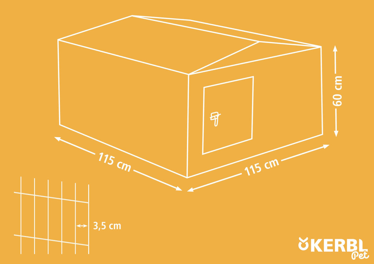 Kerbl Freilaufgehege Easy, verzinkt, mit Sonnenschutz, 115x115x60cm 82845