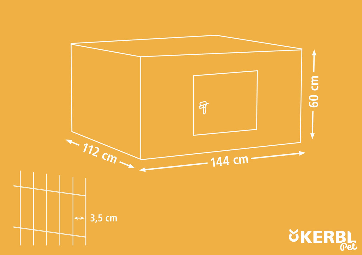 Kerbl Freilaufgehege, 144x112x60cm verzinkt, inkl. Sonnenschutz 83172