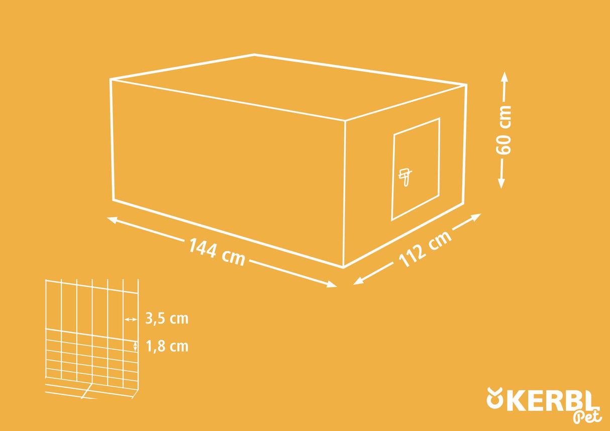 Kerbl Jungtierfreilaufgehege mit Ausbruchsperre 144x112x60cm 81701