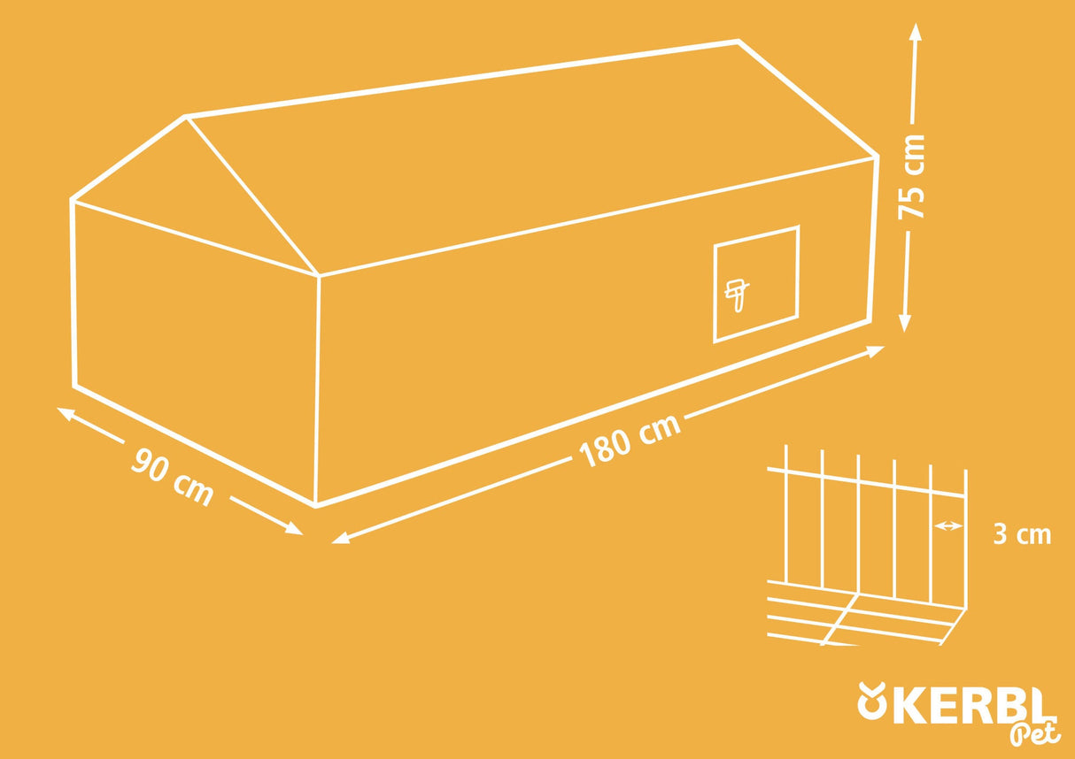 Kerbl Freilaufgehege mit Ausbruch- sperre 180x90x75cm 81712