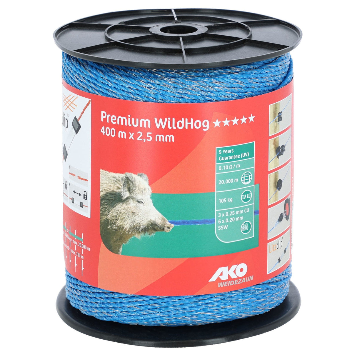 AKO Premium WildHog Litze, blau 6x0,25 Cu, 400m 449312