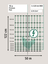 AKO Geflügelnetz Premium elektrifizierbar, 50m 122cm, Einzelspitze - 292412