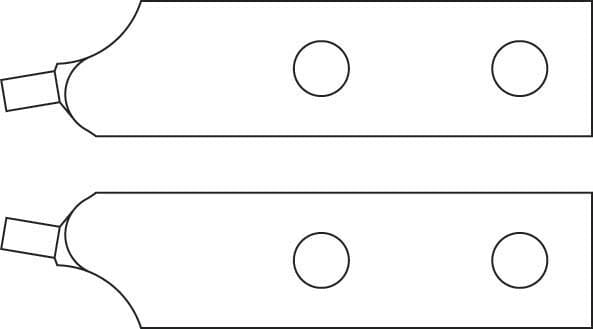 Paire d'embouts de rechange, droits, d 3,2 mm