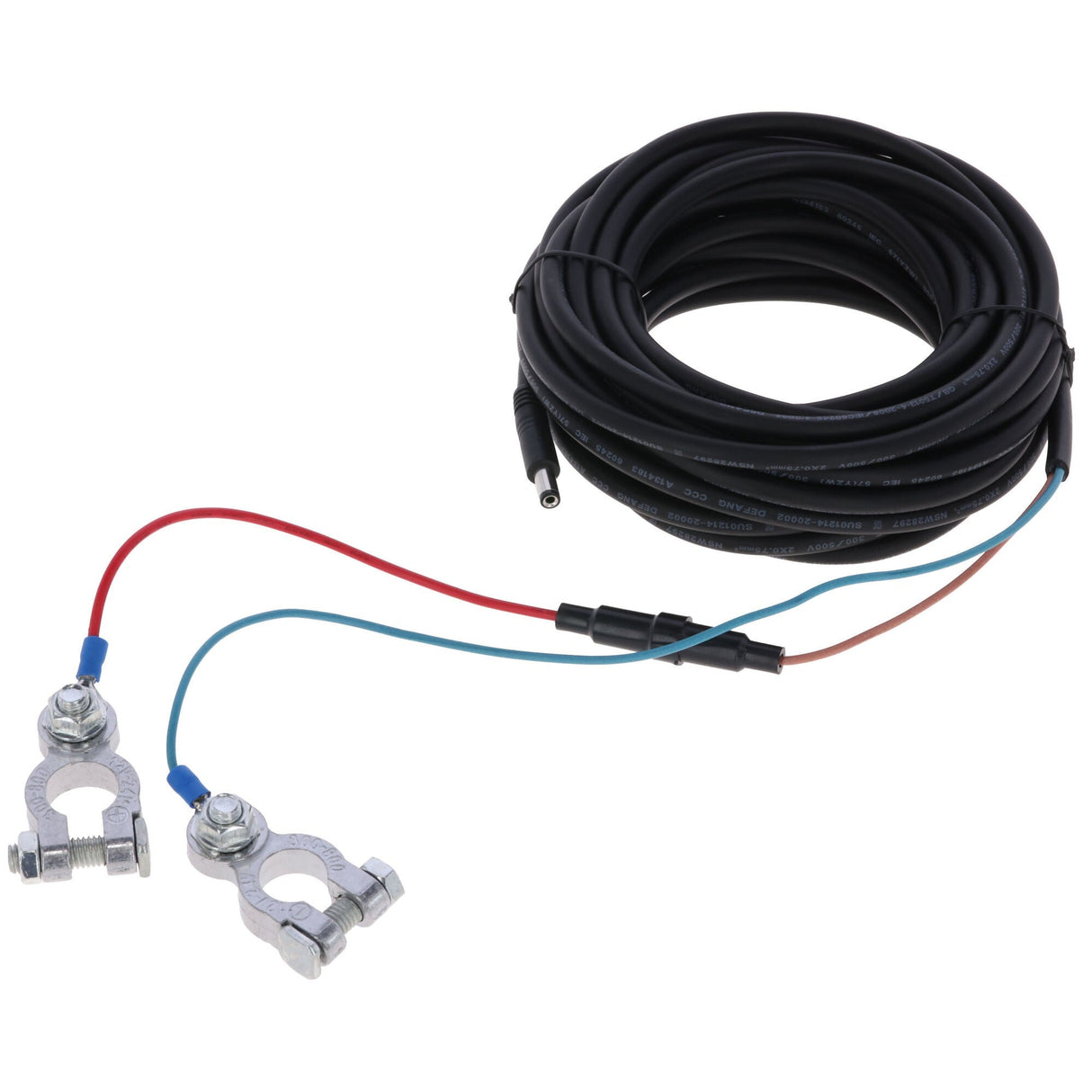 Kerbl Batteriekabel Klinkenstecker, +/- Schraubklemmen, 8 m - 70619