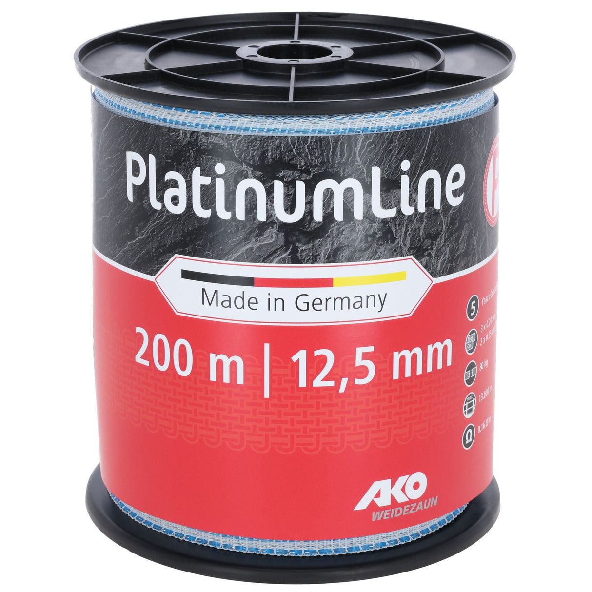 AKO PlatinumLine Band , 200m, 12,5 weiß/blau,3x0,2 Niro,2x0,25 Cu - 442820