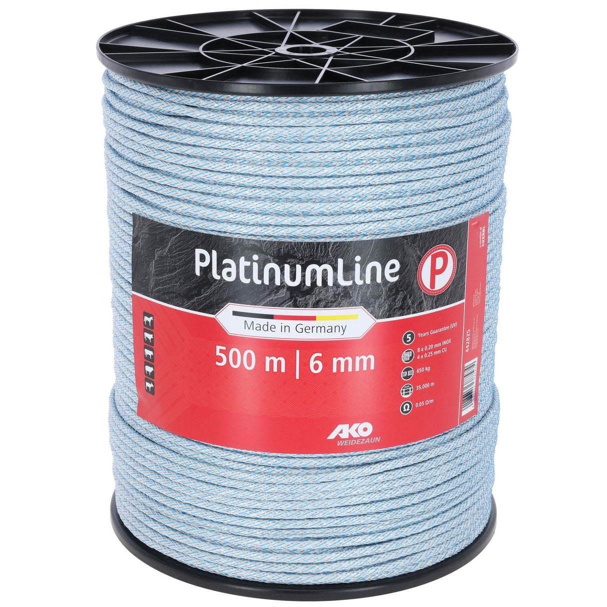 AKO PlatinumLine, Seil, weiß/blau, 500m, 8 x0,2 Niro, 4x 0,25 Cu - 442825