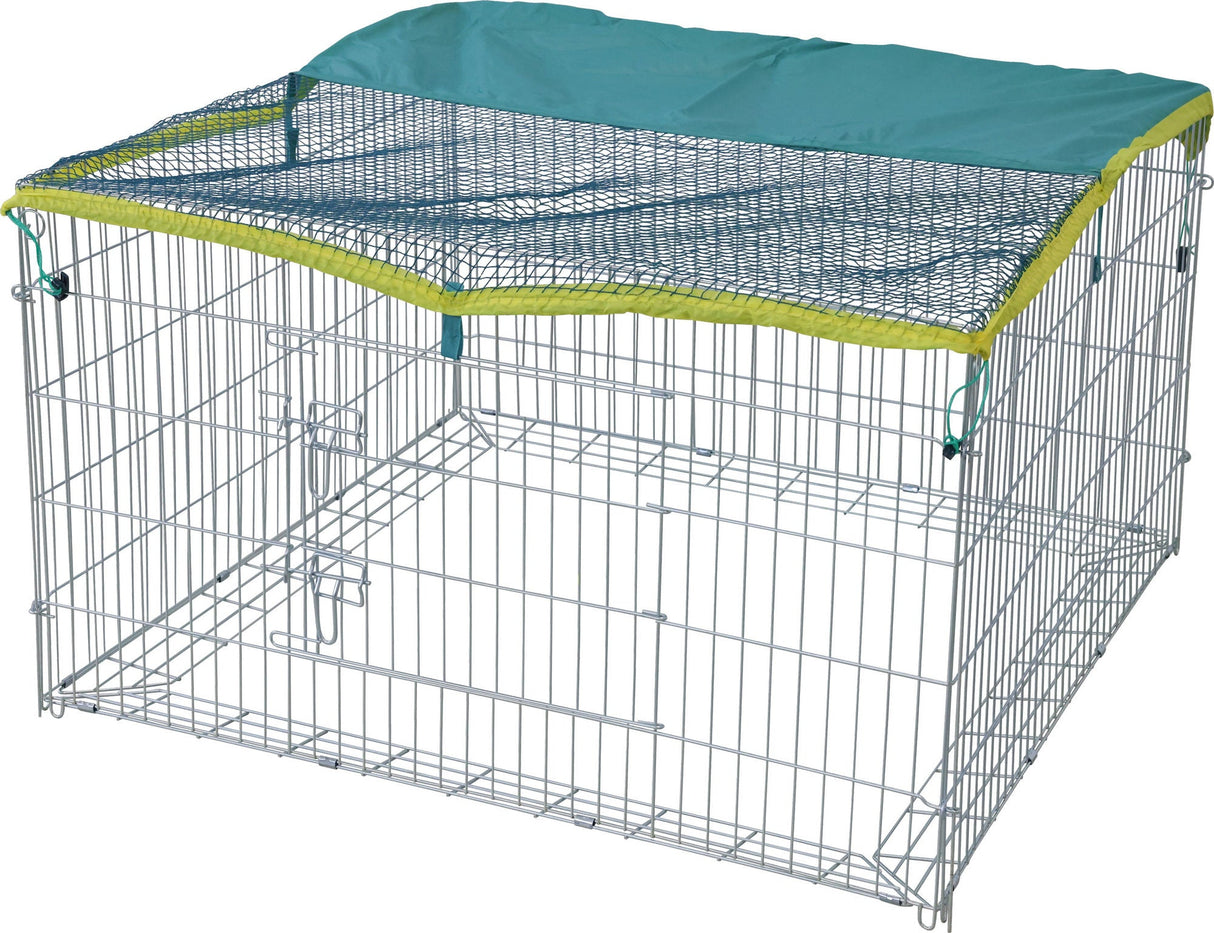 Kerbl Freigehege mit Ausbruchsperre 115x115x65cm, mit Schutznetz 82823