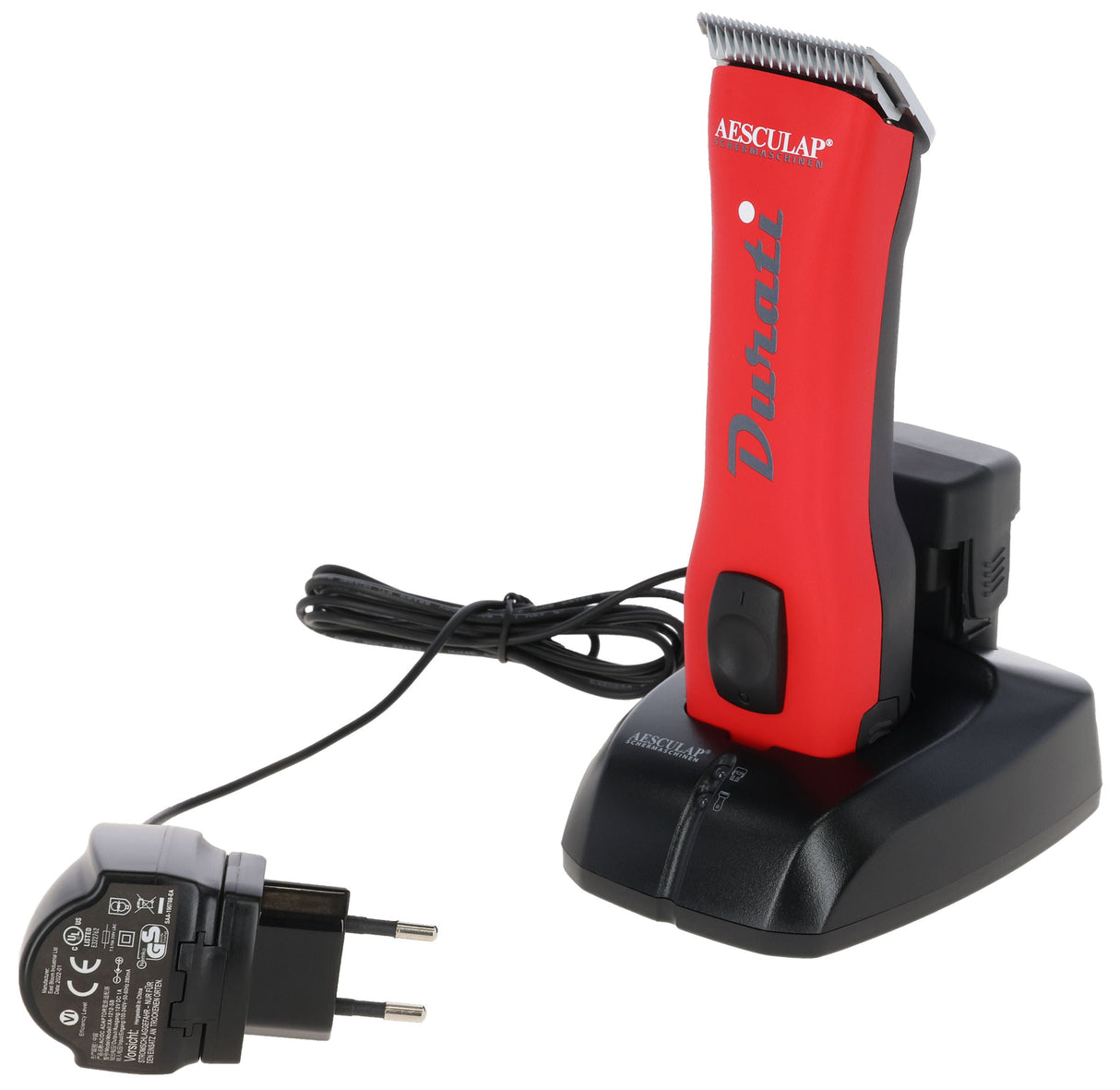 Aesculap Akkuschermaschine Durati, signalrot, 2 Akkus schwarz/rot, 2 Akku - GT436-RS