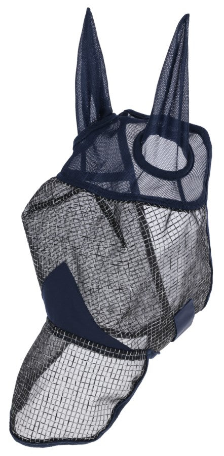 Covalliero Fliegenmaske mit Ohren-und UV-Schutz, navy, Pony, Nüsternschutz - 3230238