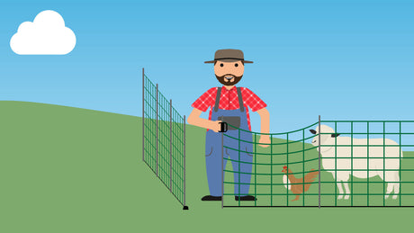 AKO Weidezaun Netz-Tür-Komplettset Griff, Bodenverankerung und Zubehör - 446532