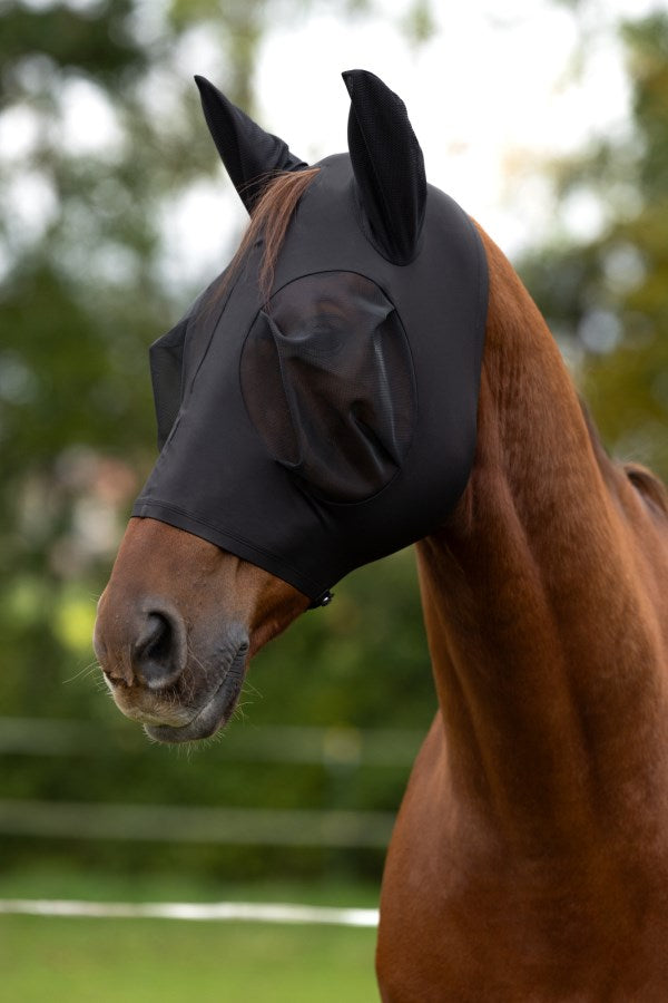 Covalliero Fliegenschutzmaske FinoStretch Zipper schwarz , Cob - 3230541