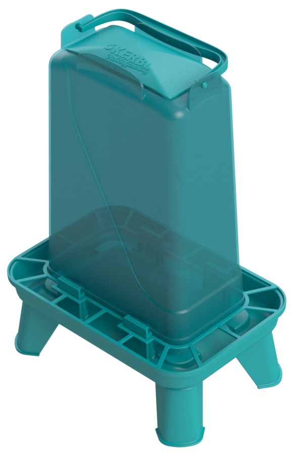 Kerbl Futterautomat rechteckig, Kunststoff, blau, 5,5L rechteckig, Kunststoff, blau - 70187