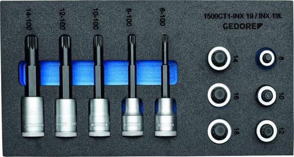 KRAMP Set Schraubendreher-Biteinsätze 1/2" in 1/3 CT-Modul 1500CT1INX19LKGED