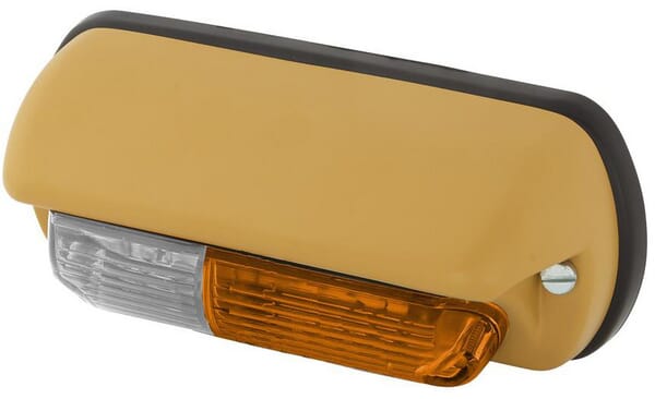 KRAMP Richtungs- und Positionslicht 18W, rechteckig, 12V, gelb / transparent, angeschraubt, Hella 2BE001278011