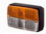 Indicator marker light 21/5W, rectangular, 12V, amber/transparent, screw-on 120x55x80mm, Hella