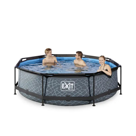 Piscine hors sol ø300x76cm (12V) gris pierre