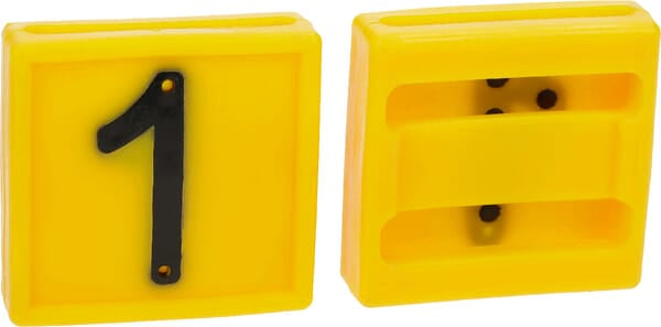 KRAMP Markierungsnummer, Nr.1 gelb 45x45mm 306001FA - 10 Stück