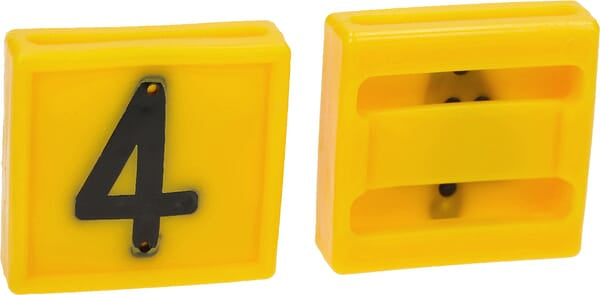 KRAMP Markierungsnummer, Nr.4 gelb 45x45mm 306004FA - 10 Stück