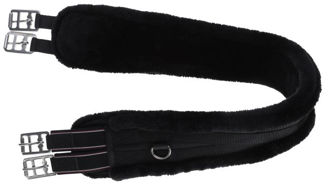 Covalliero Sattelgurt mit Webpelz schwarz, 115 cm - 3226338