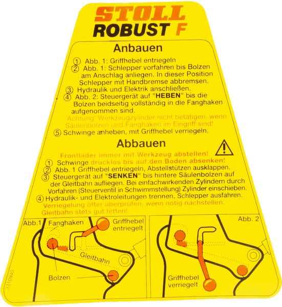 Stoll Aufkleber "an- abbauen" 3310940