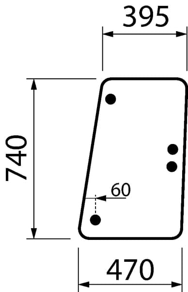Landini Seitenscheibe - 1 Stück - 3557143M2