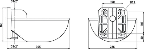 Kerbl Tränkebecken Kunststoff K71 mit Druckzunge 221871