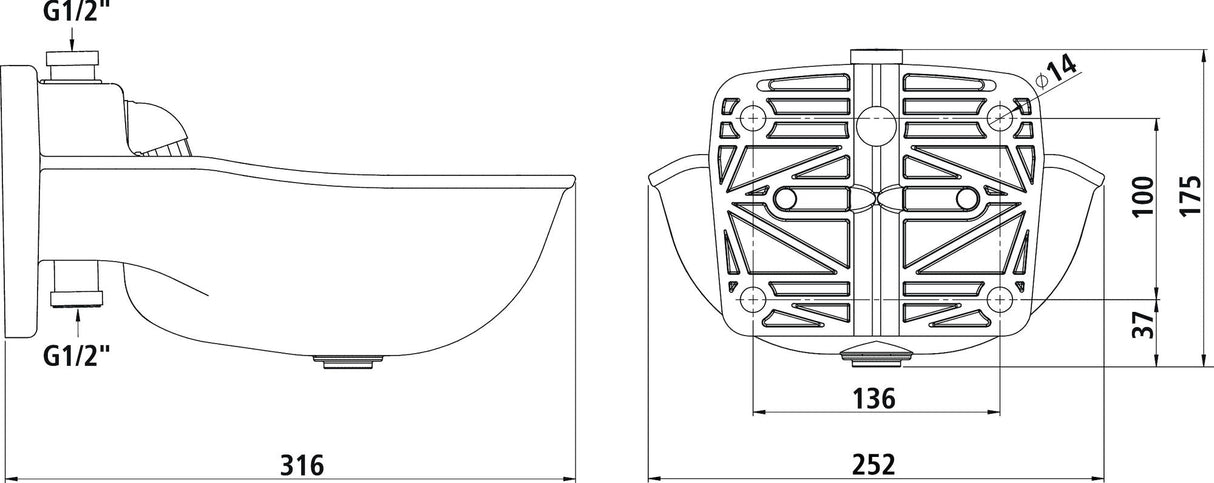 Kerbl Tränkebecken K75 1/2 mit Rohrventil 221875