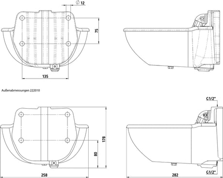 Kerbl Heizbares Tränkebecken H10 80 Watt 222010