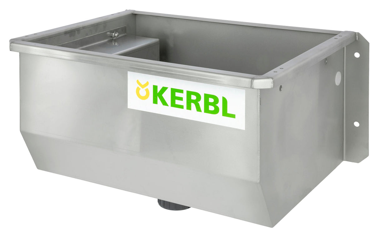 Kerbl Edelstahl Trogtränke 50cm, Ablauf 2, mit Schwimmerventil 221030