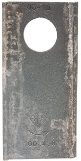 Mower blade left 100x48x4 mm, bore Ø 21 mm, suitable for Pöttinger, pack of 25 - 25 pieces