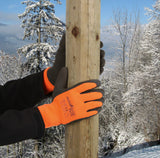 Kerbl PowerGrab Thermo Gr. 7 orange Strickhs. Latex m. Acrylfutter 297381 6 Stück