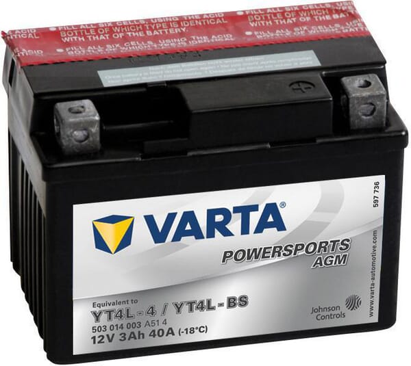 KRAMP Batterie 12V 3Ah 40A AGM Powersports VARTA 503014004I314PS