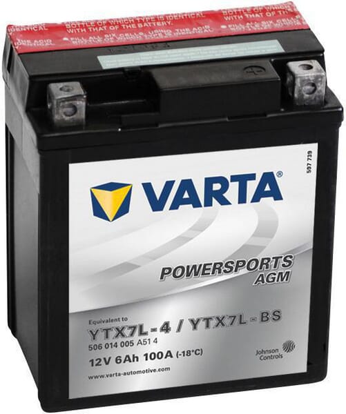 KRAMP Batterie 12V 6Ah 100A AGM Powersports VARTA 506014010I314PS