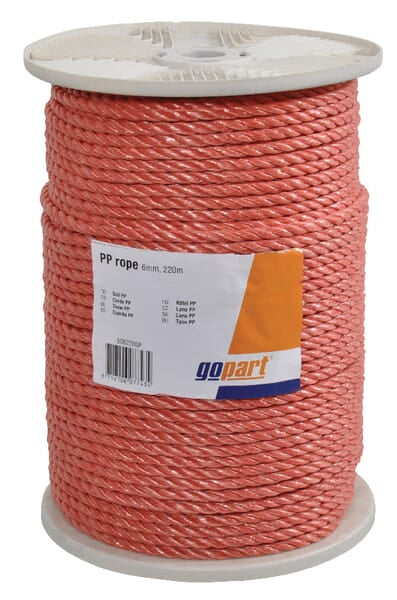 Rope PP orange 6mm, 220 m