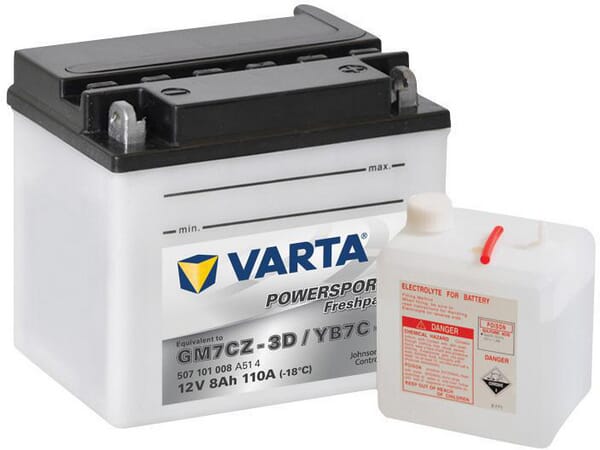 KRAMP Batterie 12V 8Ah 110A Powersports Freshpack VARTA 508101011I314PS