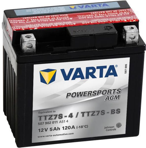 KRAMP Batterie 12V 5Ah 120A AGM Powersports VARTA 505902012I314PS