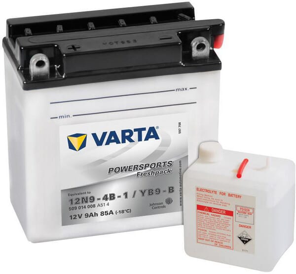 KRAMP Batterie 12V 9Ah 85A Powersports Freshpack VARTA 509014009I314PS