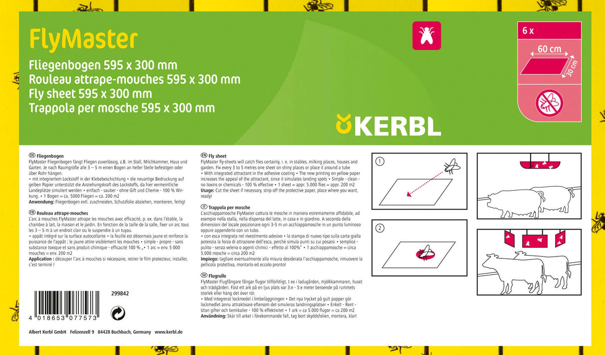 Kerbl Fliegenfalle FlyMaster 6 Stk., 595x300 mm 299842