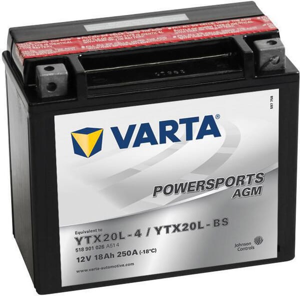 KRAMP Batterie 12V 18Ah 250A AGM Powersports VARTA 518901025I314PS