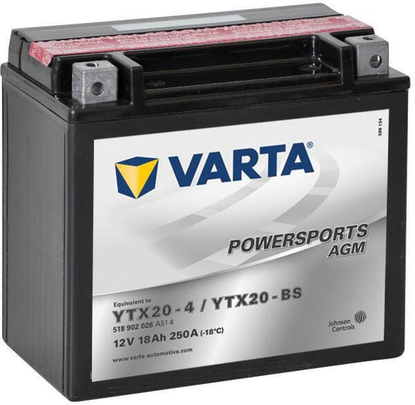 KRAMP Batterie 12V 18Ah 250A AGM Powersports VARTA 518902025I314PS