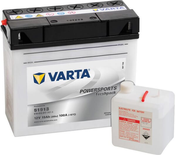 KRAMP Batterie 12V 19Ah 170A Powersports Freshpack VARTA 519013010I314PS