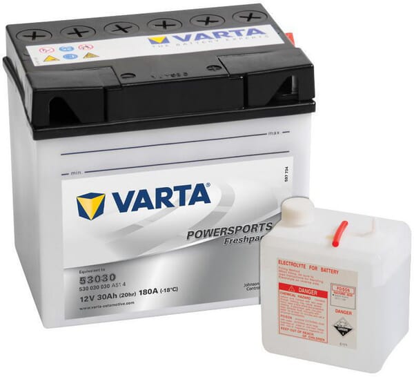 KRAMP Batterie 12V 30Ah 300A Powersports Freshpack VARTA 530030030I314PS