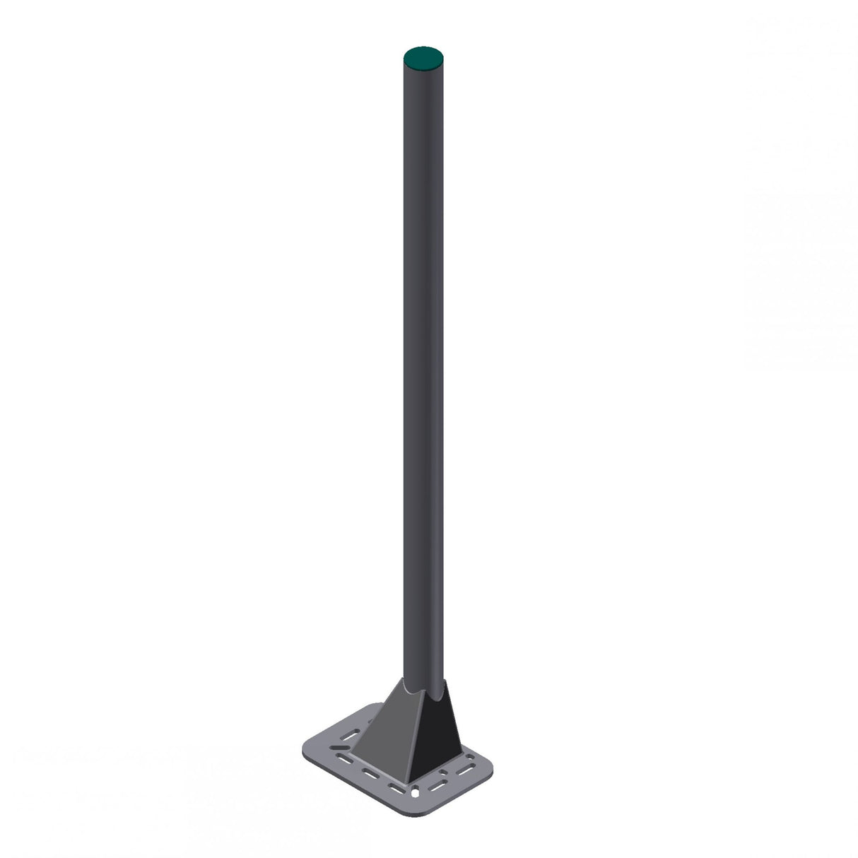 Royal de Boer Standpfosten mit Fuß und Kappe 2.5" ( 76x3.7mm) 160 cm verzinkt - 5550-2500-600