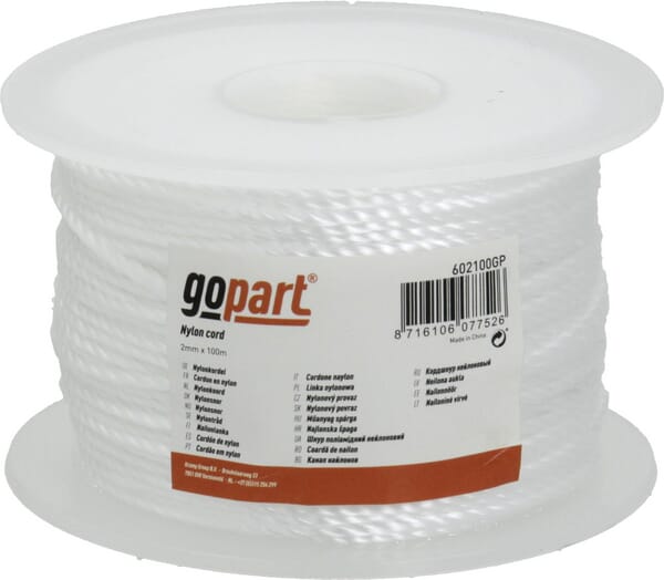 KRAMP Nylonkordel polya. 2mm x 100m 602100GP
