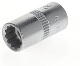 Socket set 12-k 1/4"-8mm