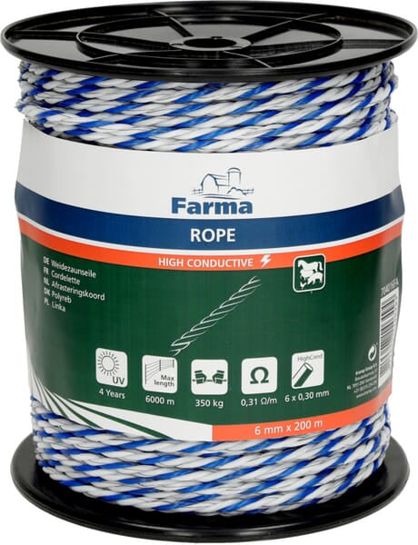 KRAMP Weidezaunseil 6mm 200m 704016FA