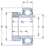 SKF Lagereinsatz SKF YET206104SKF